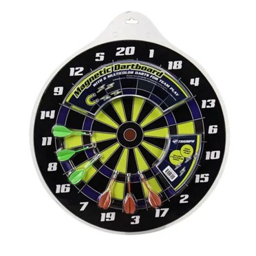 Accudart Magnetic Dartboard Set - 16" Safe Dartboard With 6 Magnetic Darts, No Sharp Points, Family Game