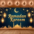 thumbnail image 5 of Elegant Ramadan Kareem Decor Star Moon Elements Banner for Celebrations Gathering Background Blessings Backdrop Lantern Prayer Decorations, 5 of 8