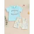 thumbnail image 2 of Nygoyerh Toddler Baby Boys Casual Shorts Sets Short Sleeve Letter Print T-shirt + Drawstring Shorts 2Pcs Infant Summer Daily Outfits for Beach Vacation 3M 6M 12M 18M 24M 3T, 2 of 9