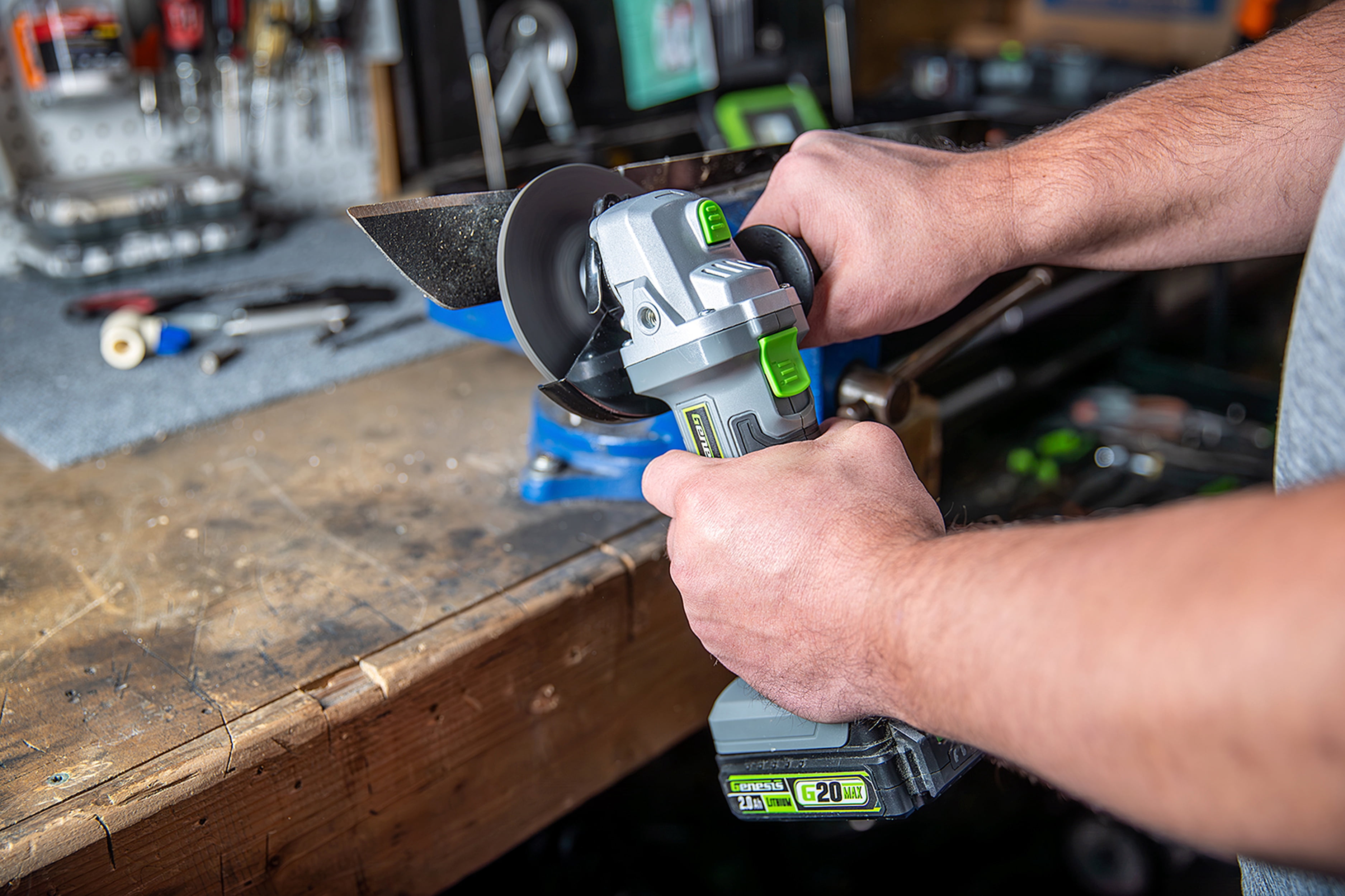 20V 4-1/2 in. Cordless Angle Grinder with Grinding Wheel,  Battery and Charger