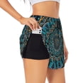 thumbnail image 1 of Balery Mandala Pantalones cortos deportivos para mujer con forro y dos bolsillos, elásticos, para entrenamiento, gimnasio, yoga-Small, 1 of 7