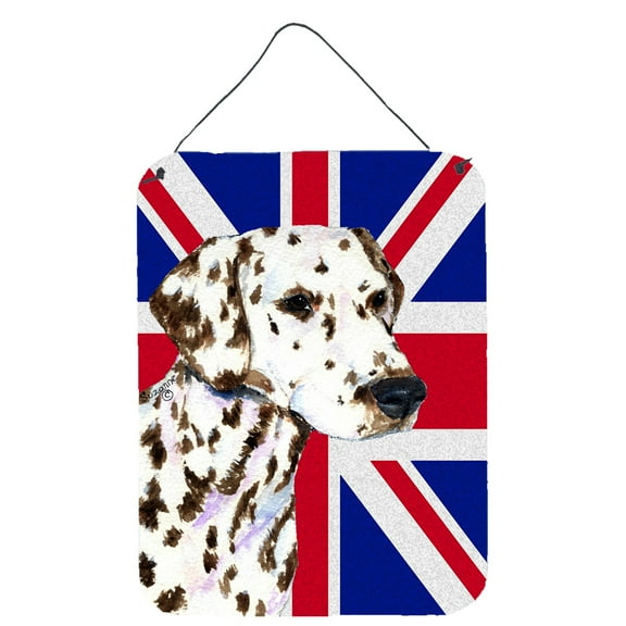 Dalmatian with English Union Jack British Flag Wall or Door Hanging Prints