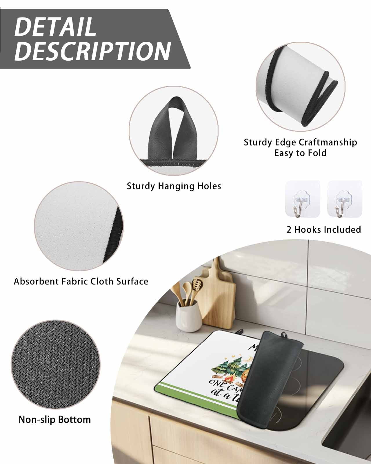 Stove Top Covers for Electric Stove, Camping Glass Stovetop Cover Protector, Fall Summer Nature Forest Car Tree Moon Induction Cooktop Protector Oven Mat for Kitchen Countertop 24"x21"
