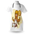 thumbnail image 3 of Zodiac Taurus Apron Illustration of Woman Cartoon Character with Cow Bells and Horoscope Sign, Unisex Kitchen Bib Apron with Adjustable Neck for Cooking Baking Gardening, Multicolor, by Ambesonne, 3 of 3