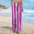 thumbnail image 5 of Aobny Baggy Pants Striped Gaucho Women Pink Pants Full High Waisted Culottes Pants for Womens, 5 of 8