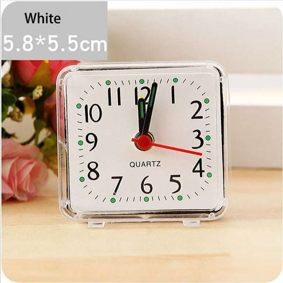Japceit Alarme Clock Carré Petit Lit Compact Voyage Quartz Bip Mignon Portable