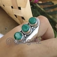thumbnail image 4 of Emerald Green Gemstone Ring: Sterling Silver Boho Statement Jewelry, 4 of 10
