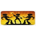 thumbnail image 1 of 70s Party Kitchen Mat, Dancing People in Disco Night Club with Afro Hair Style Bokeh Backdrop, Plush Decorative Kitchen Mat with Non Slip Backing, 47" X 19", Orange Yellow Black, by Ambesonne, 1 of 1