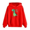 thumbnail image 5 of Tfken Casual Hoodies For boys Kids Soft Trendy Tops Dinosaur Print Hooded Sweatshirt Red Size 9-10 Years, 5 of 6