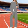 thumbnail image 4 of VBVC Women's 2 Piece Side Stripes Set,Ladies Crew Neck Top and Sweatpants,Lightweight Matching Outfit For Women,Gray,Size XXL, 4 of 7