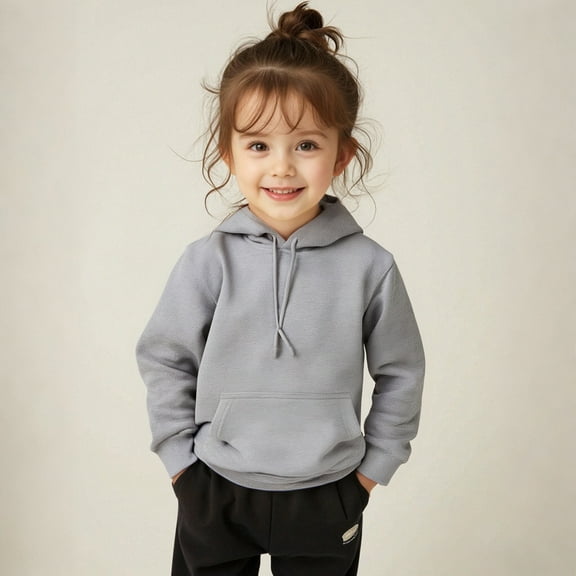 Hoodies for Girls Grey Hoodie Long Sleeve Pullover Tops Fall Clothes Size 3T Girls Clothes