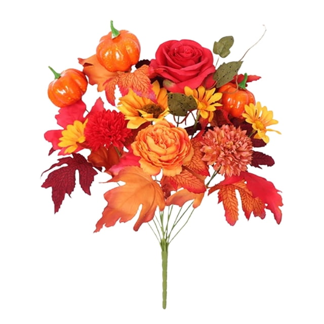 Hearth & Gear "Autumn Sunflower Home With Roses And Maple Leaves For Festival Decorations" Daffodils Flowers Flowers Hanging Wedding This Way Sign Outdoor Christmas Flowers Decorations Winter Door
