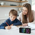 thumbnail image 1 of Reloj despertador digital pantalla LED espejo relojes grandes pantalla moderna mesa de escritorio, 1 of 5