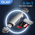 thumbnail image 2 of Olaf OTG-Lector de tarjetas Micro sd tipo C a usb otg, Adaptador 6 en 1, tarjeta TF 3,0, unidad flash USB tipo c, 2 of 4