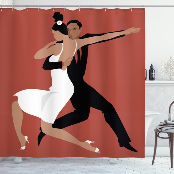 Spanish Shower Curtain, Latin Couple Performing Tango Argentine