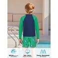 thumbnail image 2 of Lanbubble Boys Long Sleeve Rash Guard Swimsuit Kids 2-Pieces Bathing Suits Set, 2 of 6