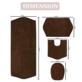 thumbnail image 3 of Home Weavers Waterford Collection 100% Cotton Non-Slip Bathroom Rug Set Machine Washable Toilet Lid Cover, U Shaped Contour, Bathroom Rug, Runner, Chocolate Color 4 Piece Bath Rug set, 3 of 8