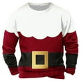thumbnail image 2 of Sudadera sin capucha para hombre, informal, a la moda, con cuello redondo, estampado navideño, jersey de manga larga, blusa de poliéster para hombre, 2 of 5