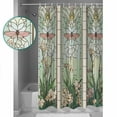 thumbnail image 4 of Butterfly Stained Glass Bathroom Curtain 78 Inch Shower Curtain with Hooks, Summer Dragonfly Botanical Vintage Waterproof Polyester Bath Curtain Washable Bathtub Curtain 36''x 78'', 4 of 6
