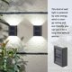 thumbnail image 5 of Toystoory 2 uds., lámpara LED de pared Solar, lámpara de noche de ahorro de energía IP65, luz impermeable para jardín al aire libre, luz de escalera de Iluminación y accesorios Luz blanca Toystoory HA006237-01B, 5 of 6