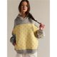 thumbnail image 4 of Sudadera con Capucha Extragrande para Mujer, con Bordado Floral, Bloques de Color, Deshilachada, Larga Gris L, 4 of 8