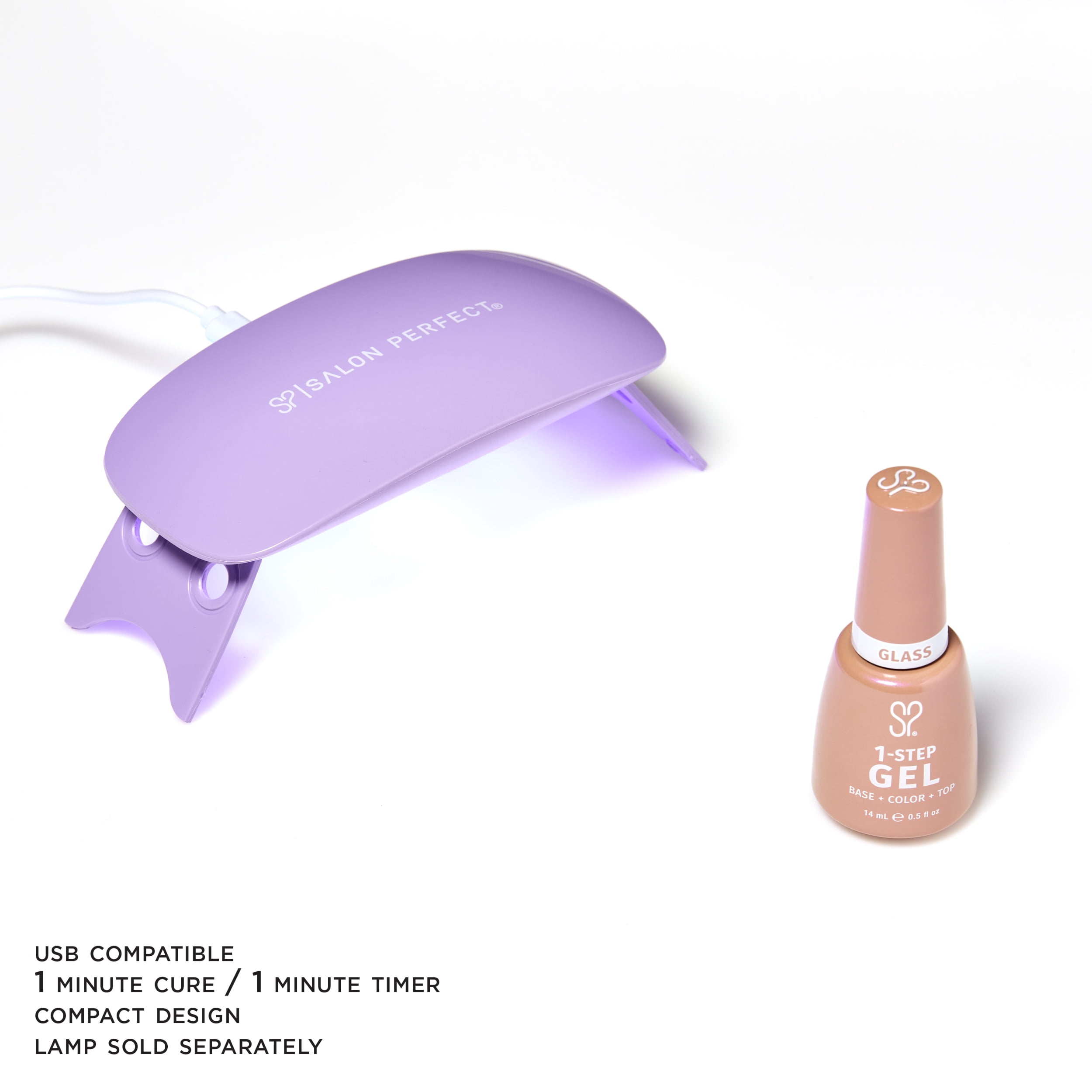 Salon Perfect Glass One Step Gel + Magnet Tool, Pink Nail Polish, 0.5 fl oz