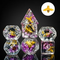 Cusdie 7-Die DND Dice, Polyhedral Dice Set Filled with Animal, for Role Playing Game Dungeons and Dragons D&D Dice MTG Pathfinder