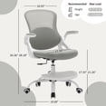 thumbnail image 2 of Silla de escritorio MINPINSER ergonómica para estudio, altura ajustable, color gris, 2 of 7