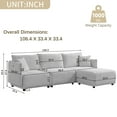 thumbnail image 2 of Modern Gray Corduroy Modular Sofa for Living Room &amp; Lounge Spaces | 8-Seat Combination Couch with USB Charging Ports, High-Density Foam, Solid Wood Frame, 106" W, 2 of 4