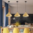 thumbnail image 3 of Wood Grain Metal Pendant Lighting for Kitchen Island, Modern Nordic Style Ceiling Pendant Light Fixture for Dining Room, Minimalism Simple Hanging Lamp, Single Chandelier for Bar Counter, 3 of 7