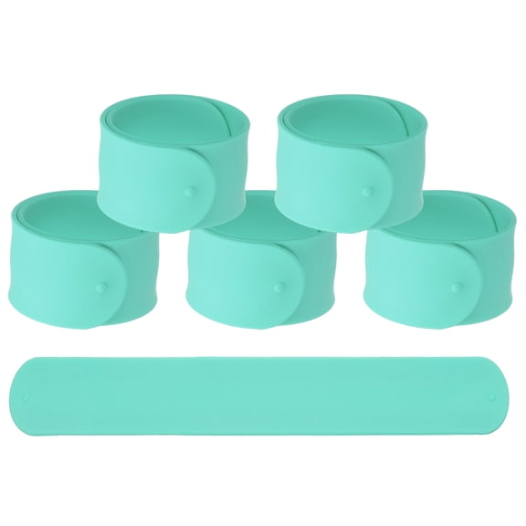 Uxcell Slap Bracelets, Silicone Charm Bracelets Snap Band - 6Pcs Fitting for (Birthday Holiday Exchanging Gifts Party Favors Crafts Project DIY Prizes) 8.5" & Lake Blue