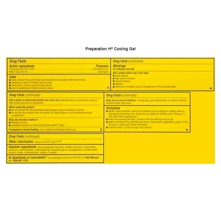 Preparation H Hemorrhoid Symptom Treatment Cooling Gel (0.9 Ounce), Fast Discomfort Relief with Vitamin E and Aloe, Tube