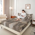thumbnail image 4 of Homewish Boys Girls Abstract Animal Print King Sheets 4pcs,Gradient Black Brown Bedding,Lightweight Room Decor, 4 of 5