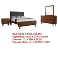 thumbnail image 7 of Ryb 4pc Bedroom Set with Queen Bed- Walnut Brown- Dark Gray Upholstery, 7 of 7