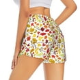 thumbnail image 3 of Bixox Women's Colorful Leaves pattern 2 in 1 Running Shorts - Lightweight Athletic Workout Gym Yoga Shorts Liner with Pockets - Small, 3 of 7
