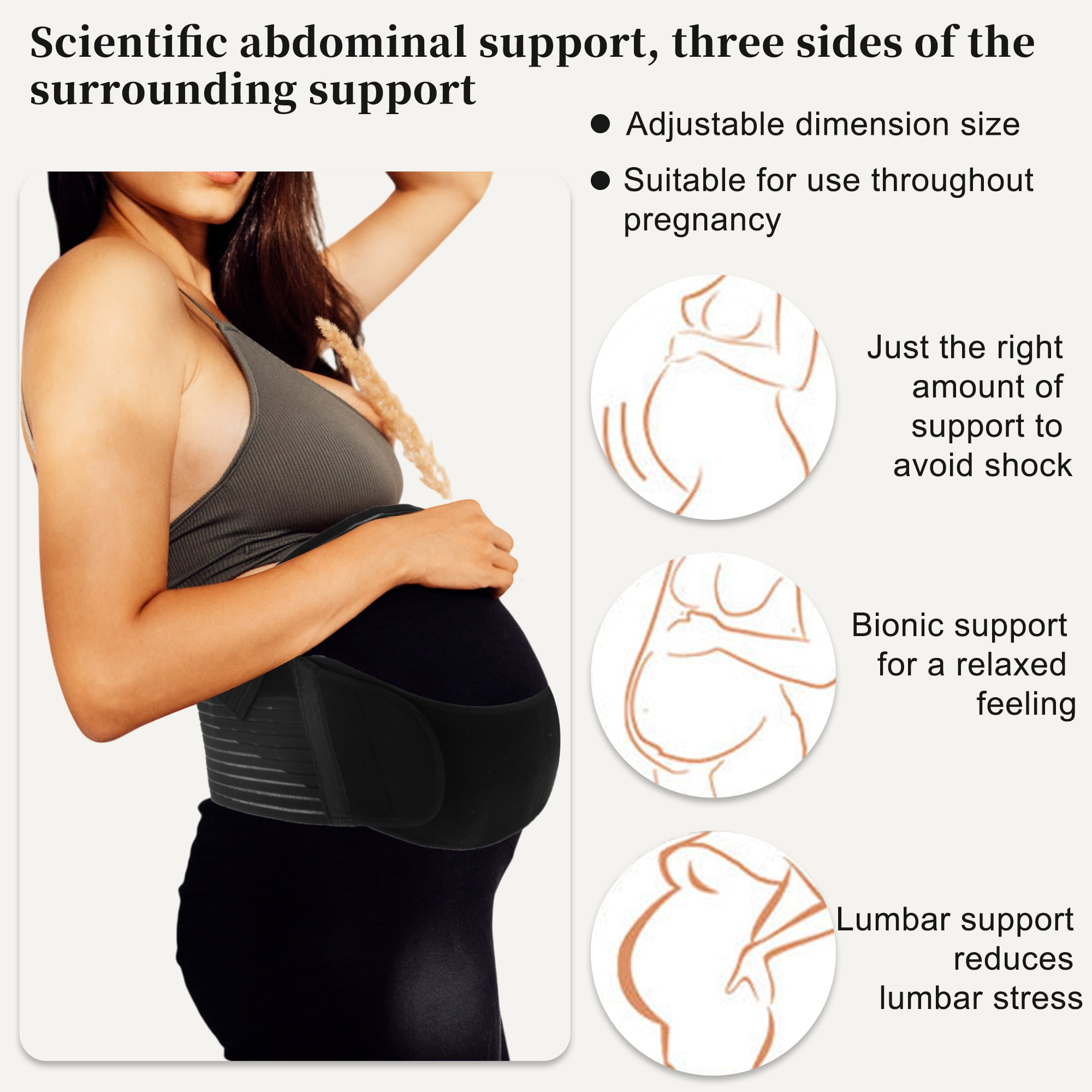 Unique Bargains Pregnancy Belly Band Breathable Support Brace Large Black