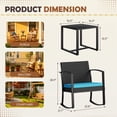 thumbnail image 7 of Homall Patio Furniture Set Outdoor Rocker All Weather PP Rocking Chair with Cushion Set of 3, Blue, 7 of 7