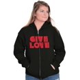 thumbnail image 5 of Give Love Heart Kindness Happiness Zip Hoodie Sweatshirt Women Brisco Brands S, 5 of 6