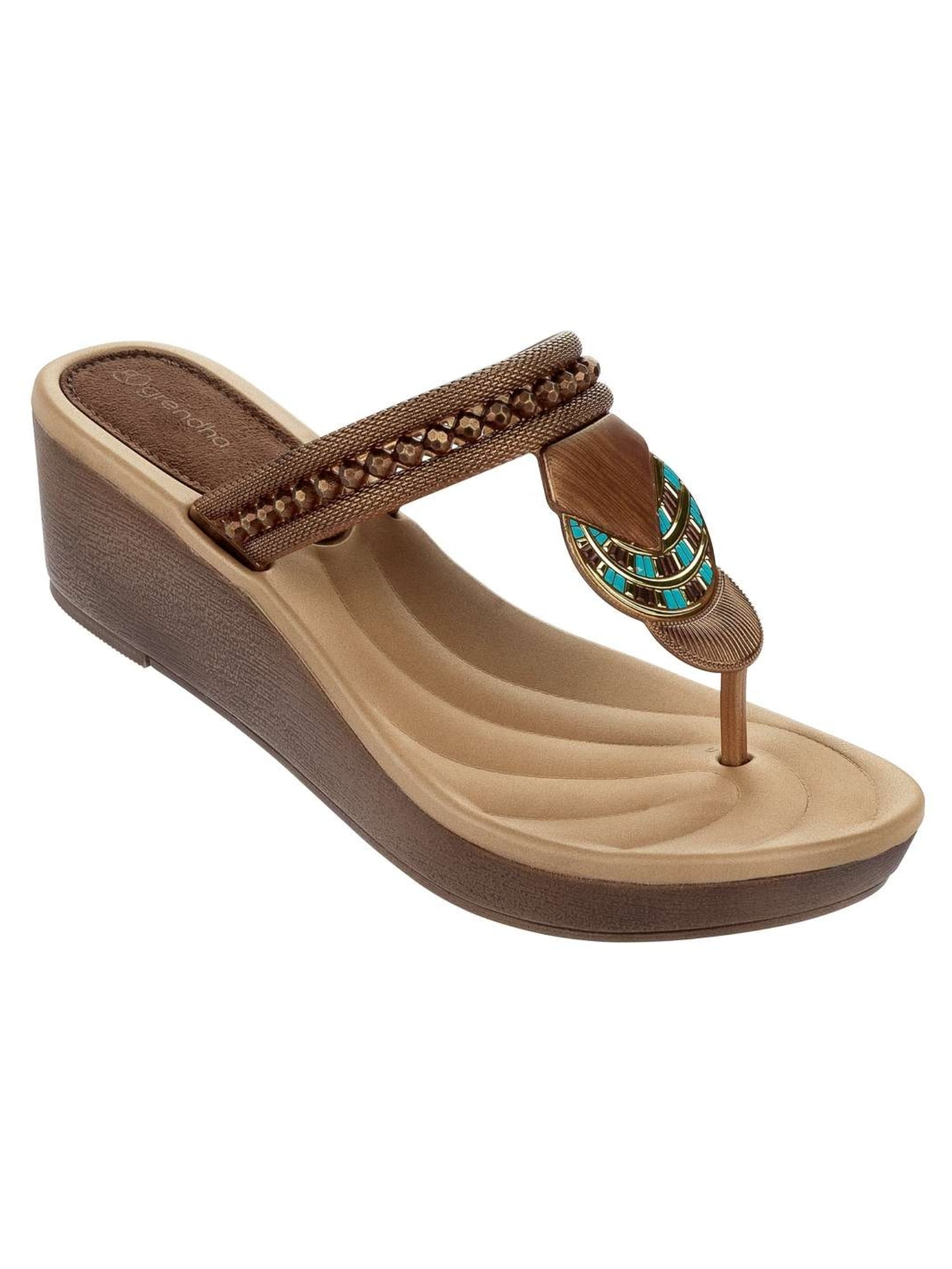 Petrify Accor detection Grendha Women's Tribal Platform Sandal (Gold;Size 8) - Walmart.com