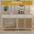 thumbnail image 3 of Faceket Large Hidden 2-in-1 Wooden Cat Litter Box Furniture with Scratching Board Doors and Drawer, White, 3 of 7