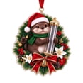 thumbnail image 2 of Cififendec Christmas Money Holder 6.38"×5.91", Santa Hat Otter Holding Clear Wish Tube, Xmas Tree Ornament for Party Gift, 2 of 6