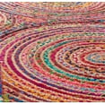 thumbnail image 3 of Indian Handloom Handmade Hand Braided Natural Juteand Cotton Round Floor Area Rug, Floor Carpet Rug 4 x 4 Feet, 3 of 4