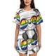 thumbnail image 1 of Fotbe Panda with Sun glasses Conjunto de Pijama Estampado para Mujer, 2 Piezas, Ropa de Dormir con Camiseta de Manga Corta y Shorts Suaves-3X-Large, 1 of 6