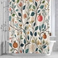 thumbnail image 3 of Spring Flower Shower Curtain for Bathroom Decor, Pomegranate Leaf Pastoral Flowers Vintage Waterproof Fabric Shower Curtain, 36"x72" Set with 12 Hooks, 3 of 9