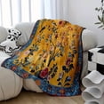 thumbnail image 5 of 1 Piece Vintage Floral and Bird Pattern Plush Blanket - Soft Flannel for All Seasons, Machine Washable Comfortable Home Decor Gift, Exquisite Design, 5 of 7