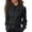 Black, variant on Long Sleeve Shirts for Women Elegant Bow Tie Blouse with Ruffle Hem High- Solid Color Tops