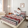thumbnail image 4 of Homewish Bohemian Aztec Twin Sheet Sets 3pcs for Female Men Adults,Abstract Geometric Twin Fitted Sheet Microfiber,Boho Hippie Breathable Flat Sheet,Microfiber Bedroom Decor, 4 of 7