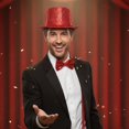 thumbnail image 6 of Slccxzc Sequin Fedora Hat Set with Suspenders & Bow Tie, Sparkly Party Costume Accessories for Men Women, 6 of 7