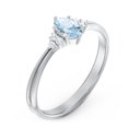 thumbnail image 3 of Birthstone Oval Ring with Shoulder Accents - Aquamarine (March), 3 of 5