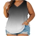 thumbnail image 1 of StSilkitty Plus Size Tank Tops for Womens Gradient Color Loose V Neck Blouses Summer Beach Lightweight Soft Shirts, 1 of 7